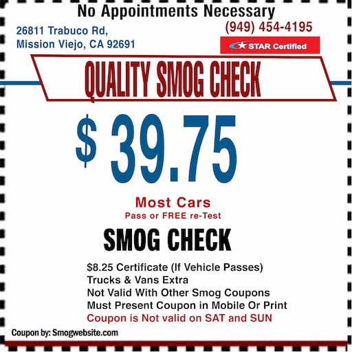 Quality Smog smog check coupon